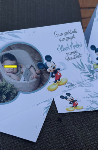 Plic de bani Mickey Mouse pentru botez, cod produs pbbmm41