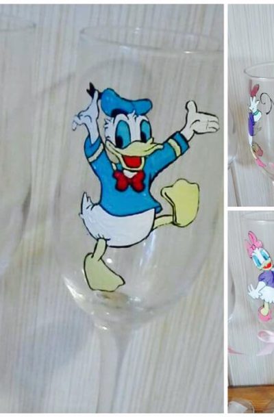 Pahare pictate botez Donald si Daisy, cod produs pahh022
