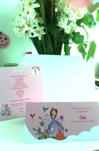Meniu si plic de bani cu printesa sofia