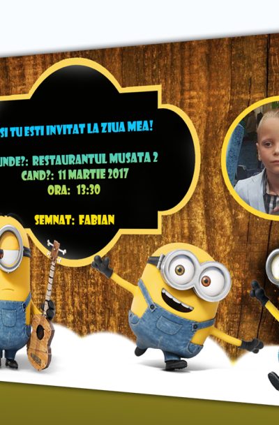 Invitatie petreceri copii cu Minioni