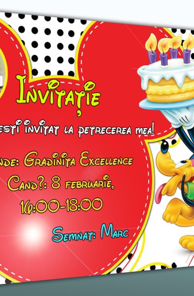 Model de invitatie cu Mickey Mouse