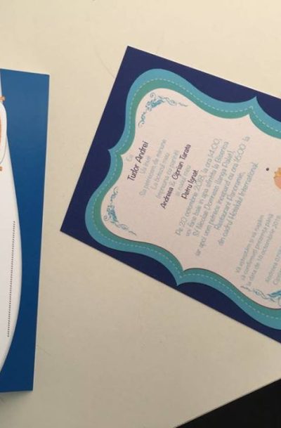 invitatie si plic de bani baby prince