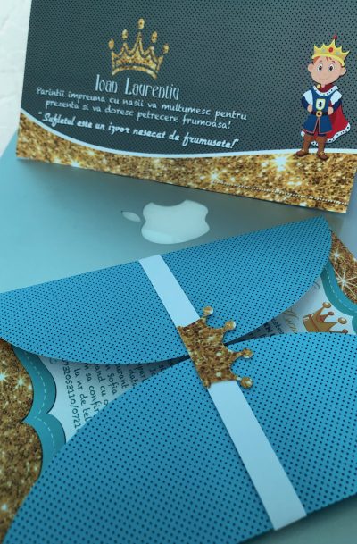 Set meniu plic de bani si invitatie cu Micul Print