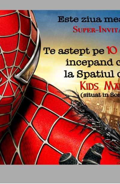invitatii petreceri copii cu spiderman
