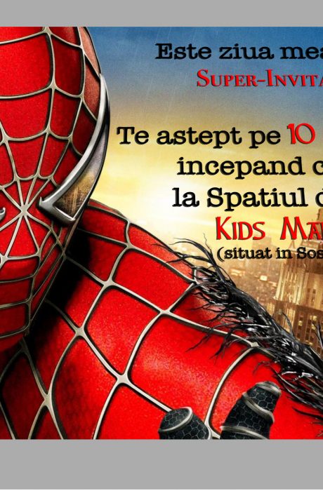 invitatii petreceri copii cu spiderman