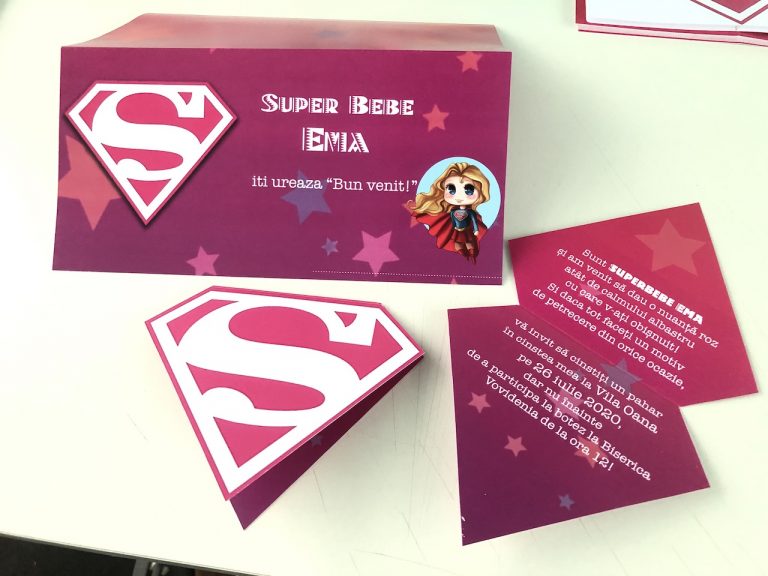 Set invitatii si plicuri de bani cu Supergirl 2