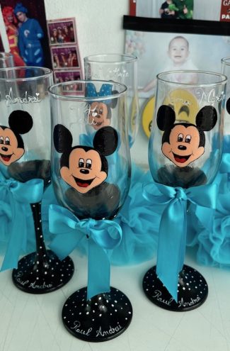 Pahare botez cu Mickey si Minnie Mouse, cod produs: pah01