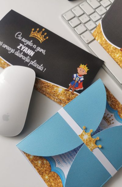 Invitatie botez Micul Print Bleu, cod produs iB01