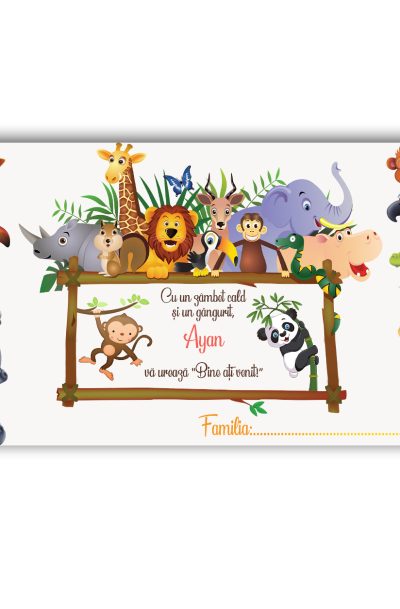 Plic de bani botez tematica Jungle, cod produs pbbj01