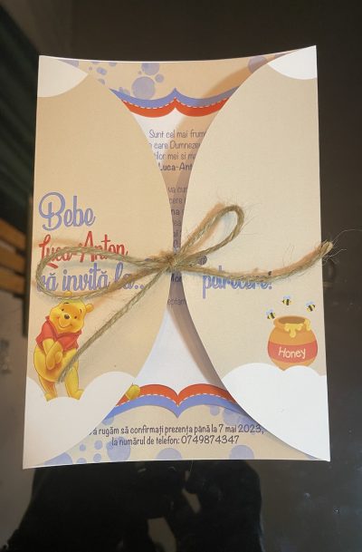 Invitatie Winnie the Pooh botez, cod produs iwp01
