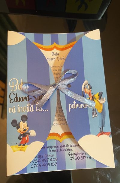 Invitatie botez Mickey si Goofy, cod produs ibmg01