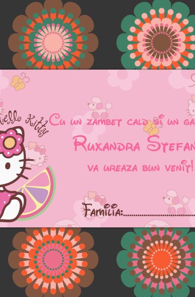 Plic de bani botez cu Hello Kitty, cod produs pbhk01