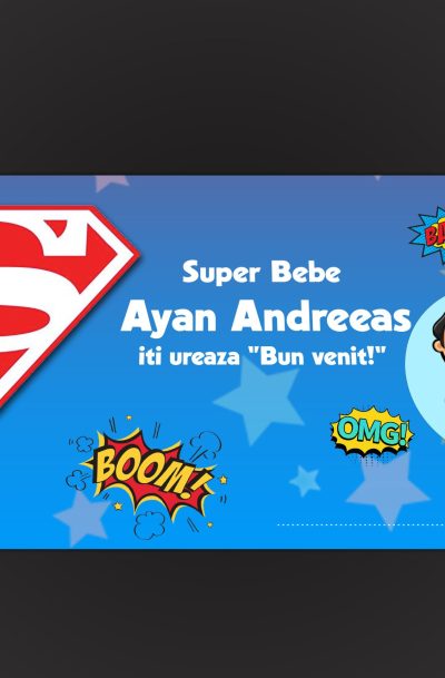 Plic de bani Super Man pentru botez, cod produs pbsm01