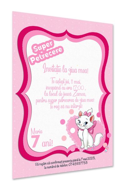 Invitatii copii Pisica Marie, cod produs ipcm02