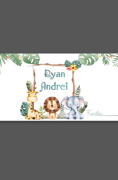 Plic de bani botez tematica jungle watercolor